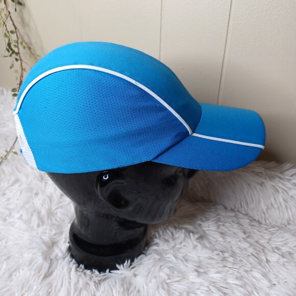 Brooks Hat Cap Strap Back Blue Lightweight Bike/Running Athletic Breathable Mens - Picture 2 of 6